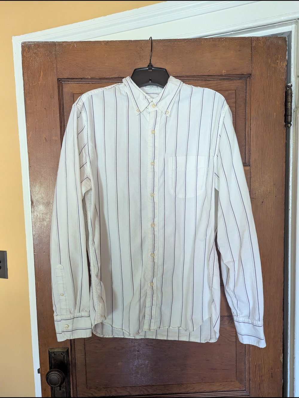Men's J. Crew Slim Broken-in organic cotton oxford shirt In Ray White Multi